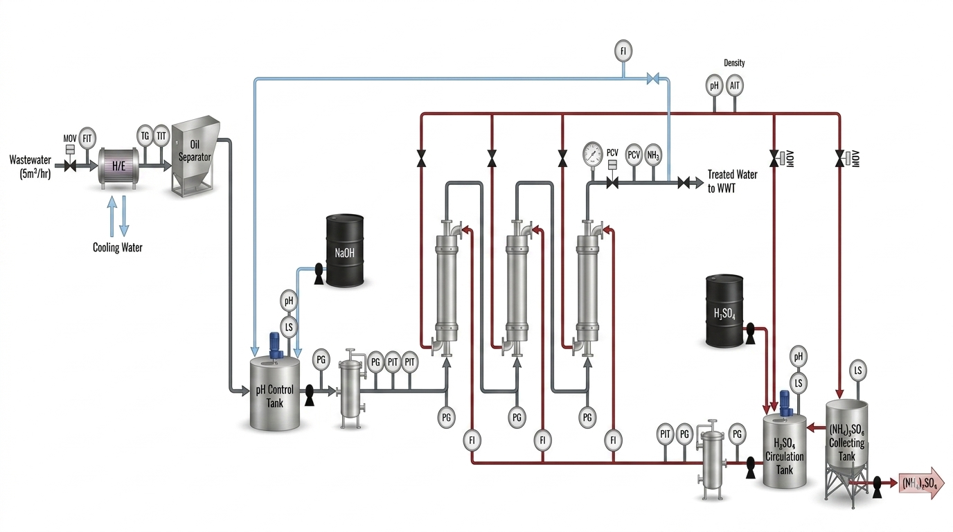 Membrane Contactor / MDG Process Diagram