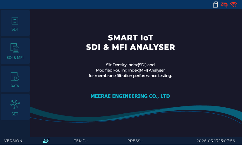 SMART IoT SDI & MFI Analyser — Home